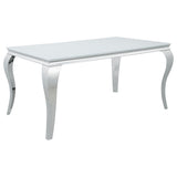 Carone White Blue II 81-inch Rectangular Glass Dining Room Set