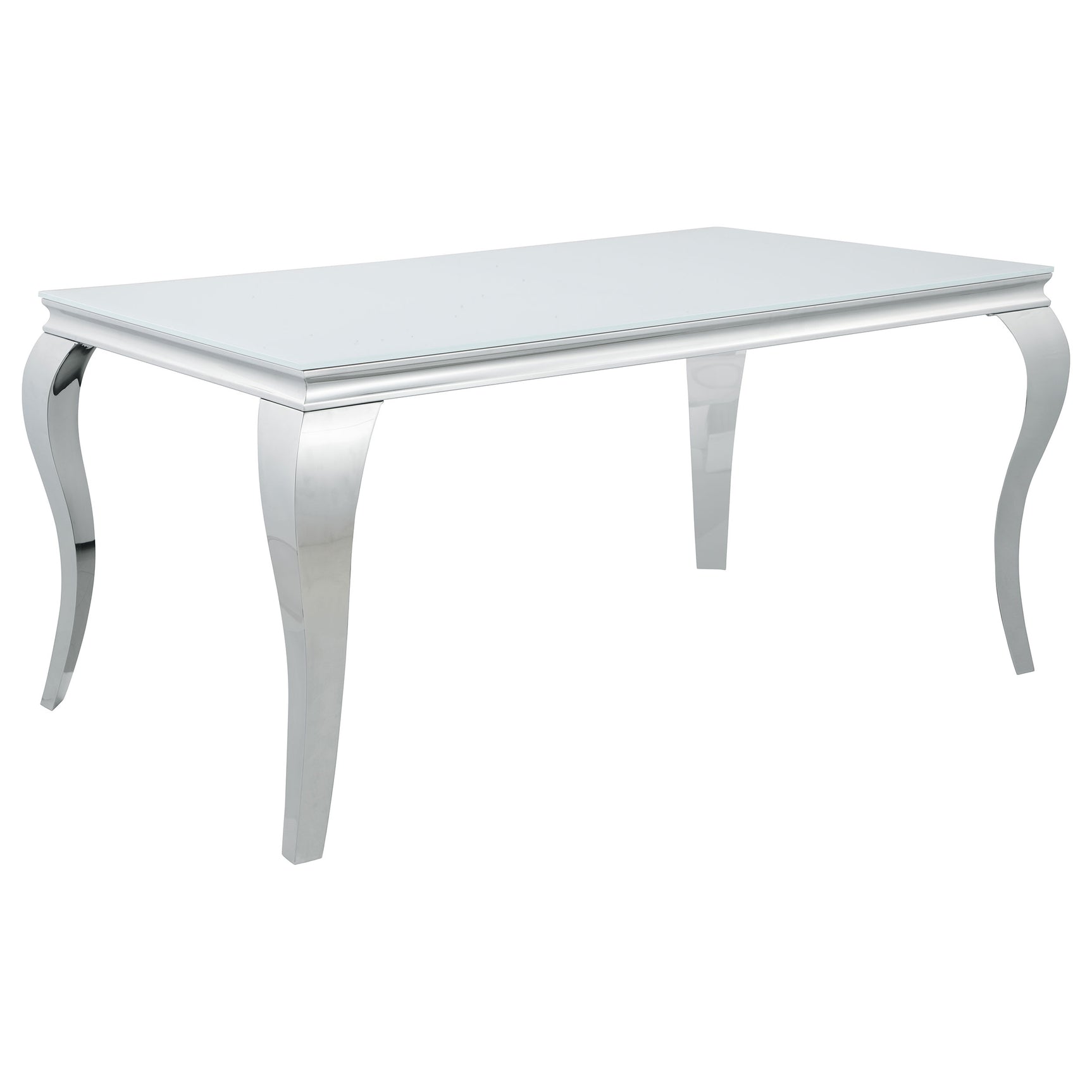 Carone White Teal II 81-inch Rectangular Glass Dining Room Set