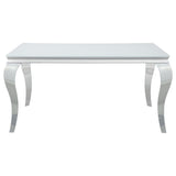 Carone White Black II 81-inch Rectangular Glass Dining Room Set