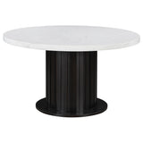 Sherry Sand Round Marble Top Dining Room Set