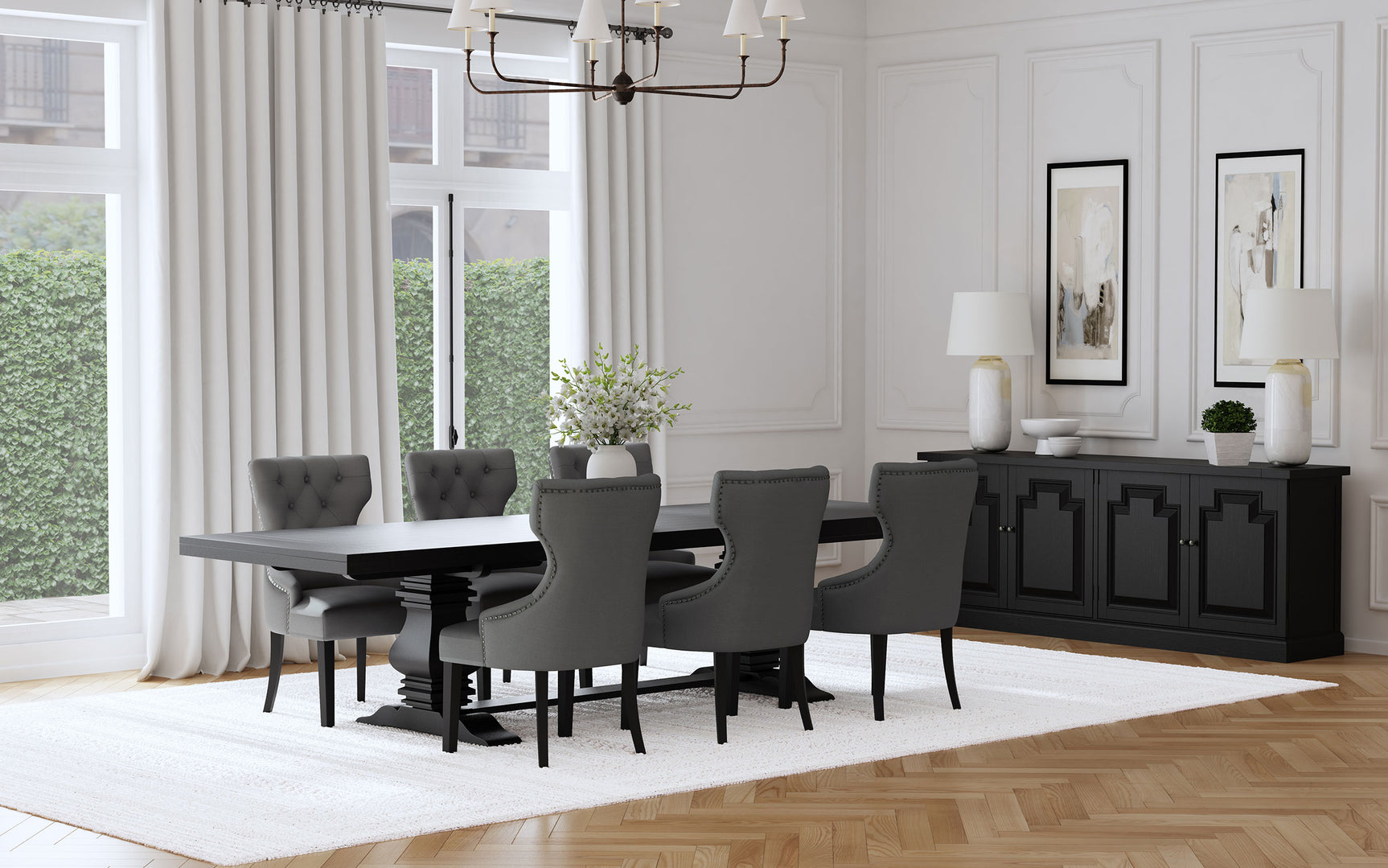 Florence Grey 126-inch Extension Dining Room Set