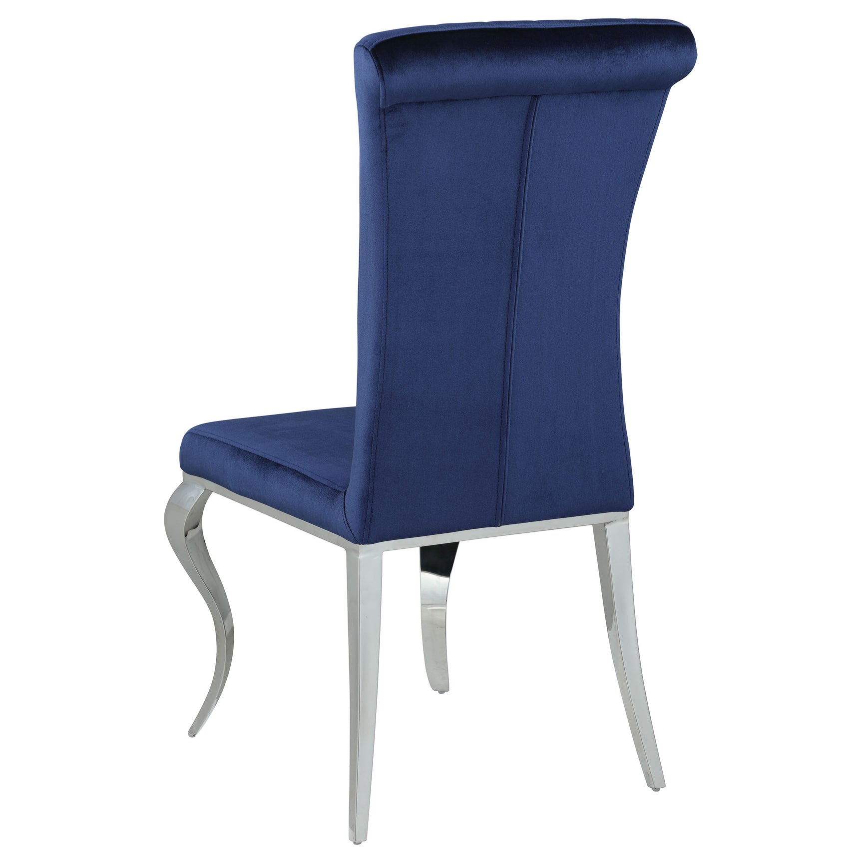 Ellie Ink Blue Mirrored Pedestal Dining Room Set