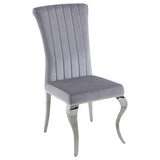 Ellie Grey Mirrored Pedestal Dining Room Set
