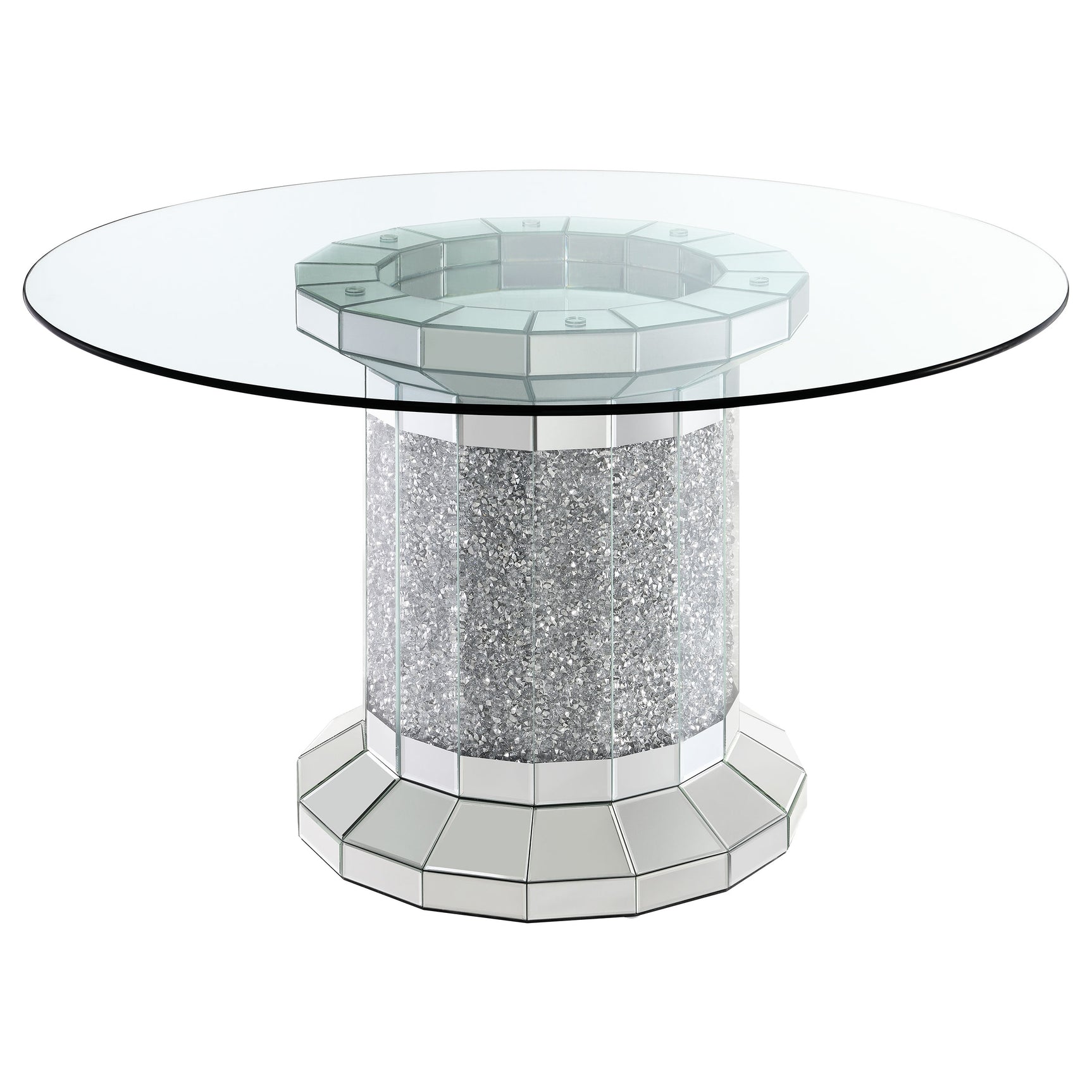 Ellie Teal Mirrored Pedestal Dining Room Set