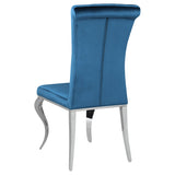 Ellie Teal Mirrored Pedestal Dining Room Set
