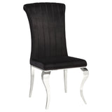 Ellie Black Mirrored Pedestal Dining Room Set