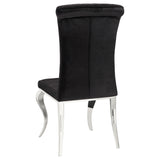 Ellie Black Mirrored Pedestal Dining Room Set