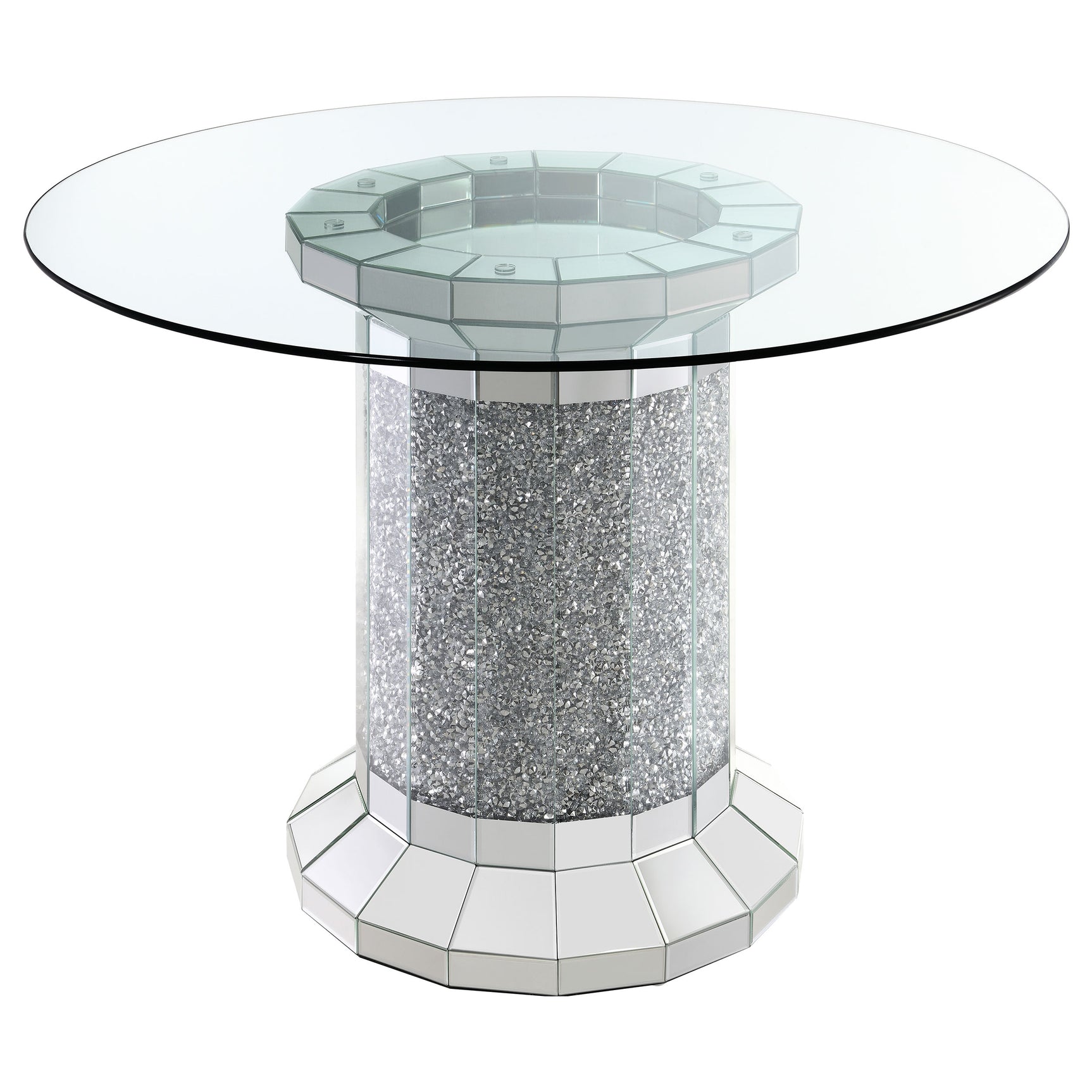 Ellie Black Mirrored Counter Height Set