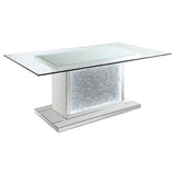 Marilyn Blue Rectangular Mirrored Dining Room Set