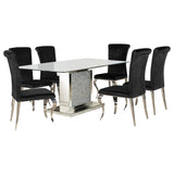 Marilyn Black Rectangular Mirrored Dining Room Set
