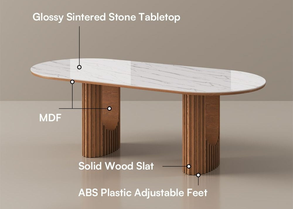 Silvo 79" Glossy White Dining Table