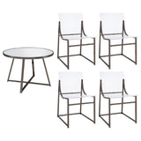 Jillian Black Nickel Round Mirror Top Dining Room Set