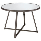 Jillian Black Nickel Round Mirror Top Dining Room Set