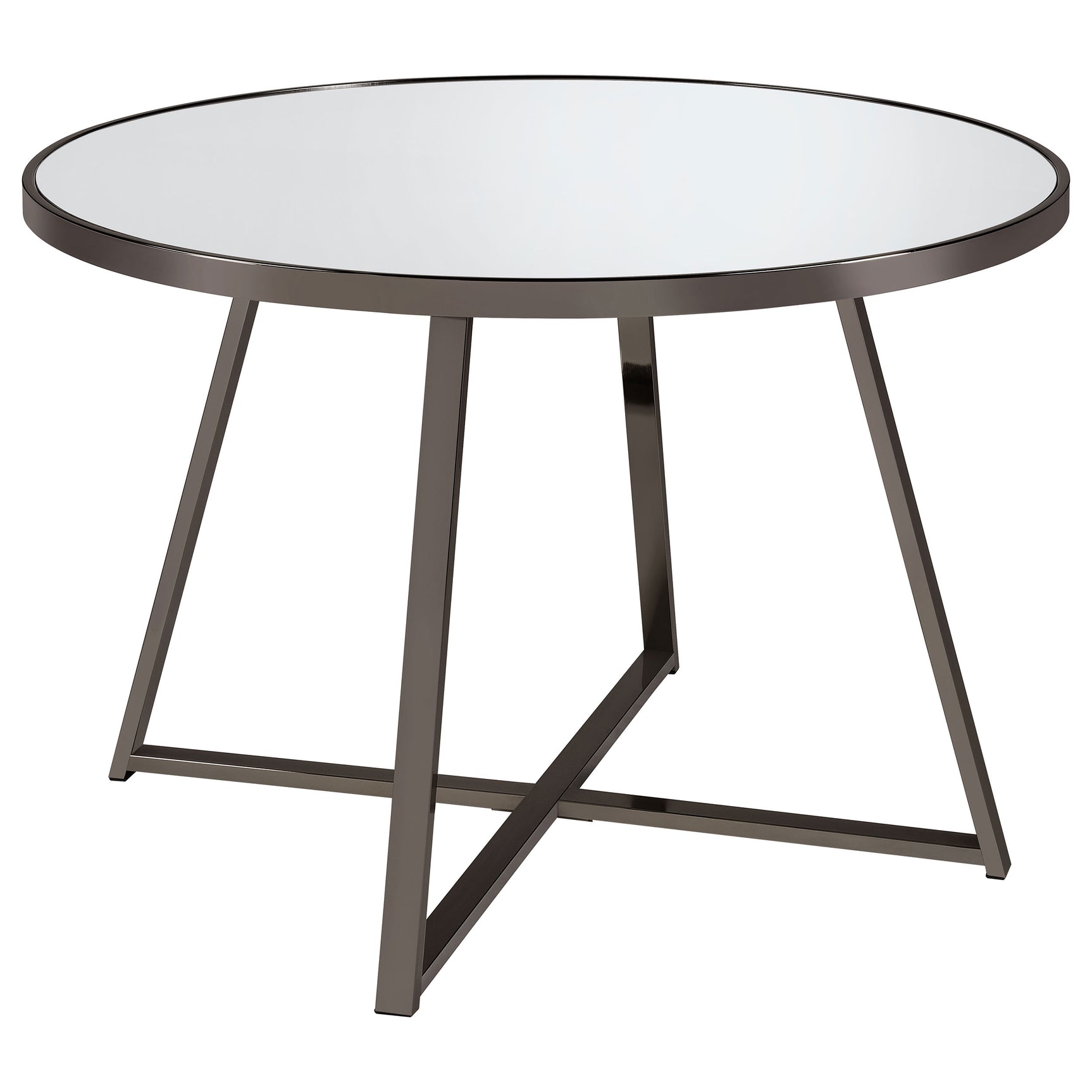 Jillian Black Nickel Round Mirror Top Dining Room Set