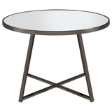 Jillian Black Nickel Round Mirror Top Dining Room Set