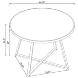 Jillian Black Nickel Round Mirror Top Dining Room Set