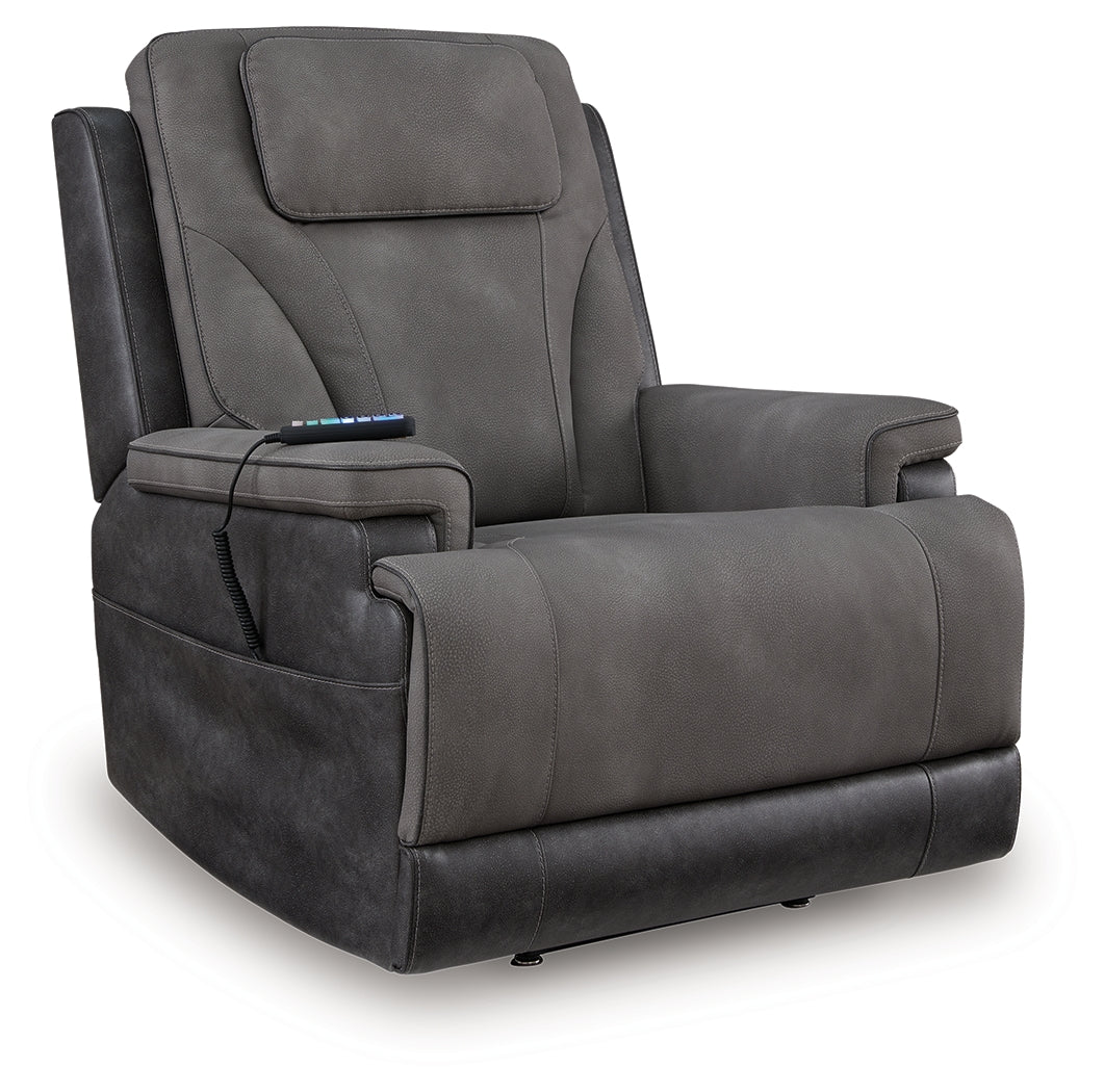 4Z-Peaceful Pause Slate Microfiber,Next-Gen DuraPella Power Lift Recliner