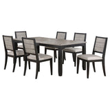Elodie Black Gray Rectangular Extension Leaf Dining Room Set
