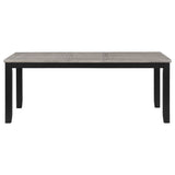 Elodie Black Gray Rectangular Extension Leaf Dining Room Set