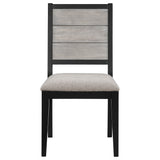 Elodie Black Gray Rectangular Extension Leaf Dining Room Set