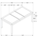 Elodie Black Gray Rectangular Extension Leaf Dining Room Set