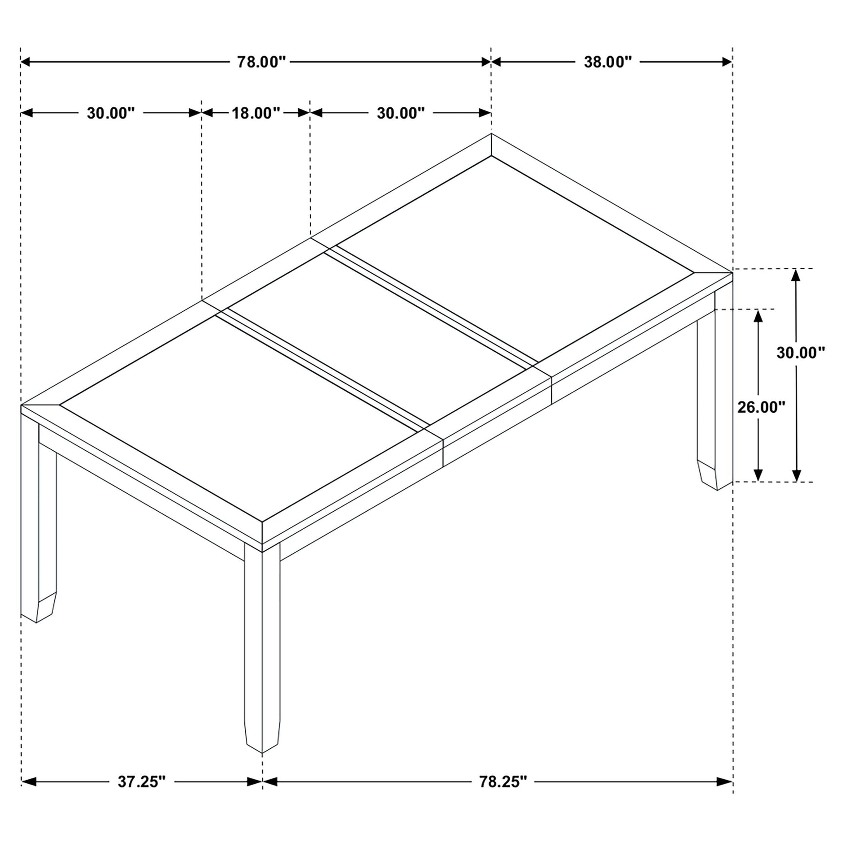 Elodie Black Gray Rectangular Extension Leaf Dining Room Set
