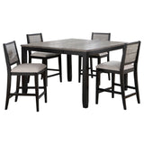 Elodie Black Gray Extension Leaf Counter Height Set