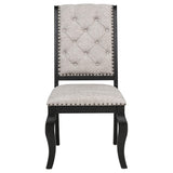 Phelps Upholstered Dining Side Chair Tan Distressed Noir (Set of 2)