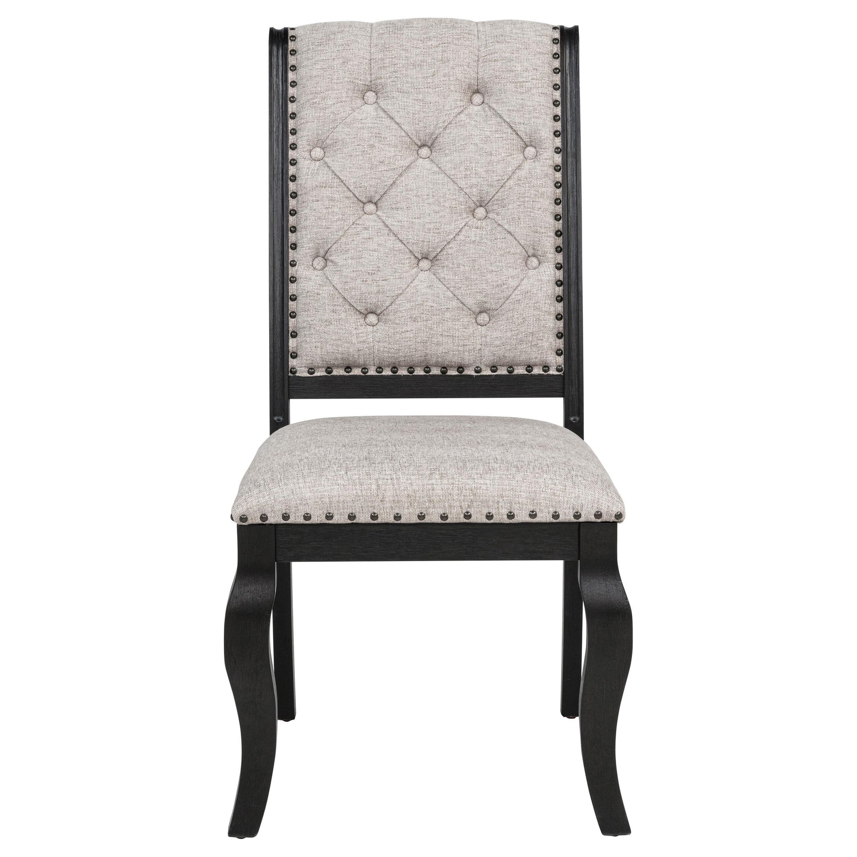 Phelps Upholstered Dining Side Chair Tan Distressed Noir (Set of 2)