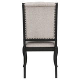 Phelps Upholstered Dining Side Chair Tan Distressed Noir (Set of 2)