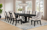 Phelps Upholstered Dining Arm Chair Tan Distressed Noir (Set of 2)
