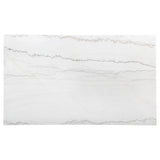 Averill 72-inch Rectangular White Marble Top Dining Table Coffee Bean