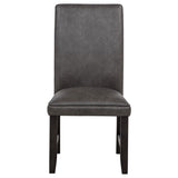 Averill Faux Leather Upholstered Dining Side Chair Dark Grey (Set of 2)