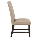 Averill Faux Leather Upholstered Dining Side Chair Tan (Set of 2)