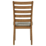 Atwood Wood Dining Side Chair Upholstered Seat Warm Brown