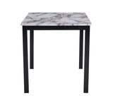 Aiden White/Black Marble Modern Wood And Veneers Rectangular 5-Piece Dining Room Set - Ella Furniture