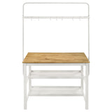 Edgeworth White Kitchen Island Counter Height Set