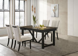 Malia Beige Refractory Extension Leaf Dining Room Set