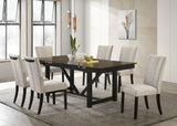 Malia Beige Refractory Extension Leaf Dining Room Set