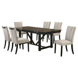 Malia Beige Refractory Extension Leaf Dining Room Set