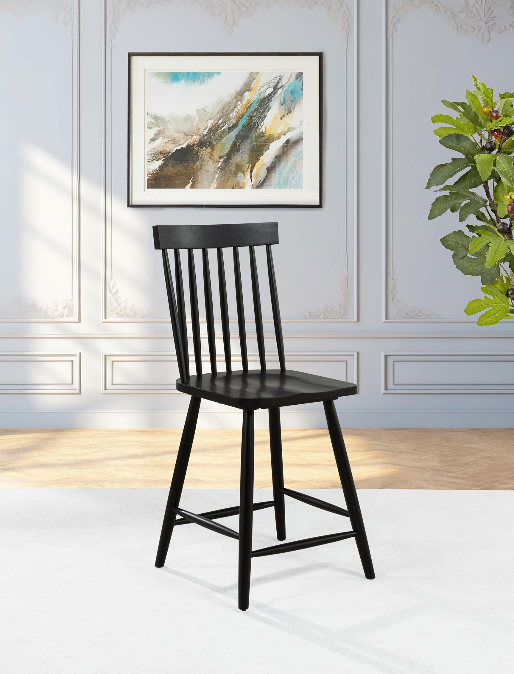 Andrews Windsor Counter Height Dining Side Chair Black