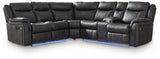 Sultan Meadow Carbon Faux Leather 2-Piece Reclining Sectional