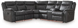 Sultan Meadow Carbon Faux Leather 2-Piece Reclining Sectional