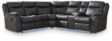 Sultan Meadow Carbon Faux Leather 2-Piece Reclining Sectional