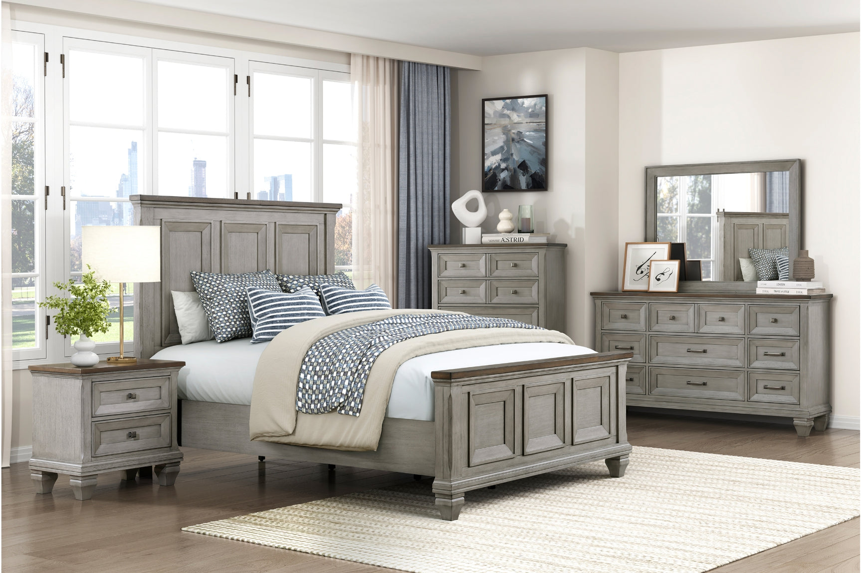 Renton Gray Panel Bedroom Set