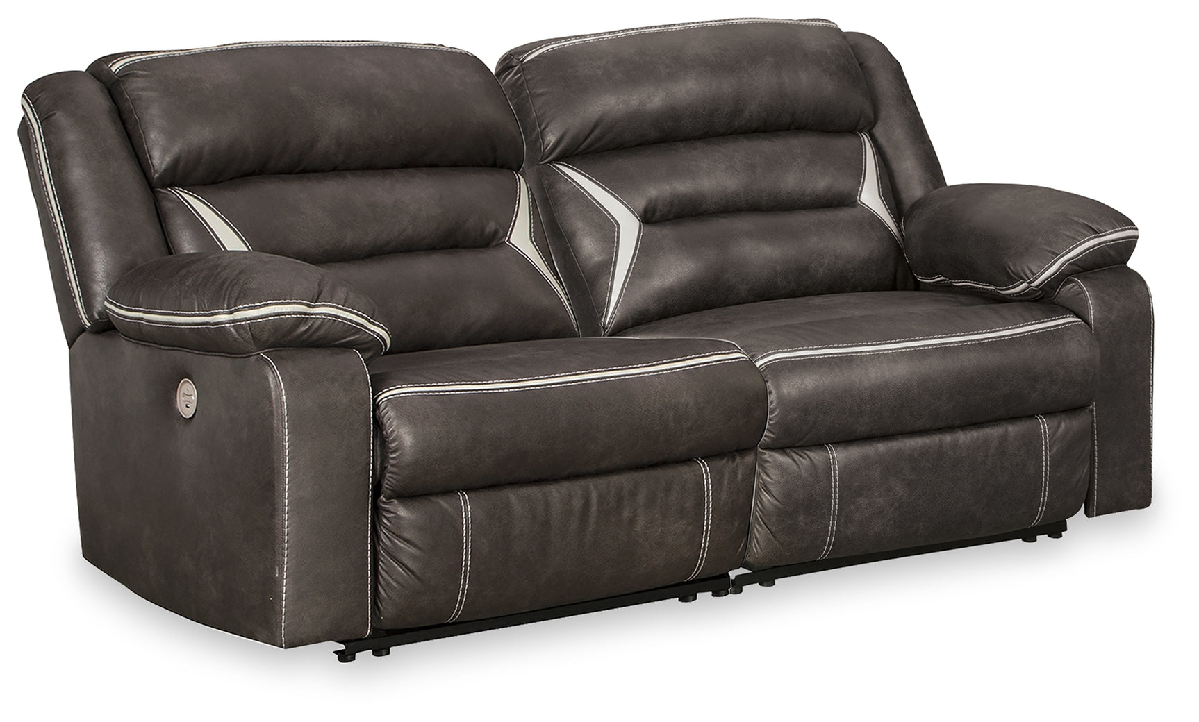 Kincord Midnight Faux Leather 2-Piece Power Reclining Sectional Loveseat