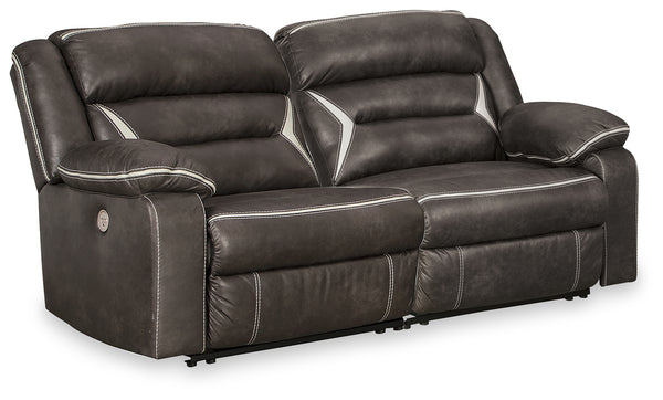Kincord Midnight Faux Leather 2-Piece Power Reclining Sectional Loveseat