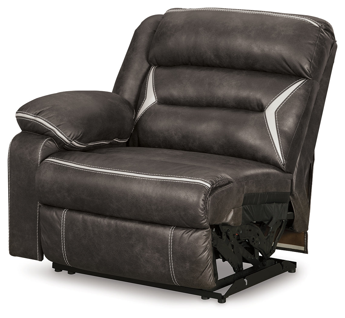 Kincord Midnight Faux Leather 2-Piece Power Reclining Sectional Loveseat