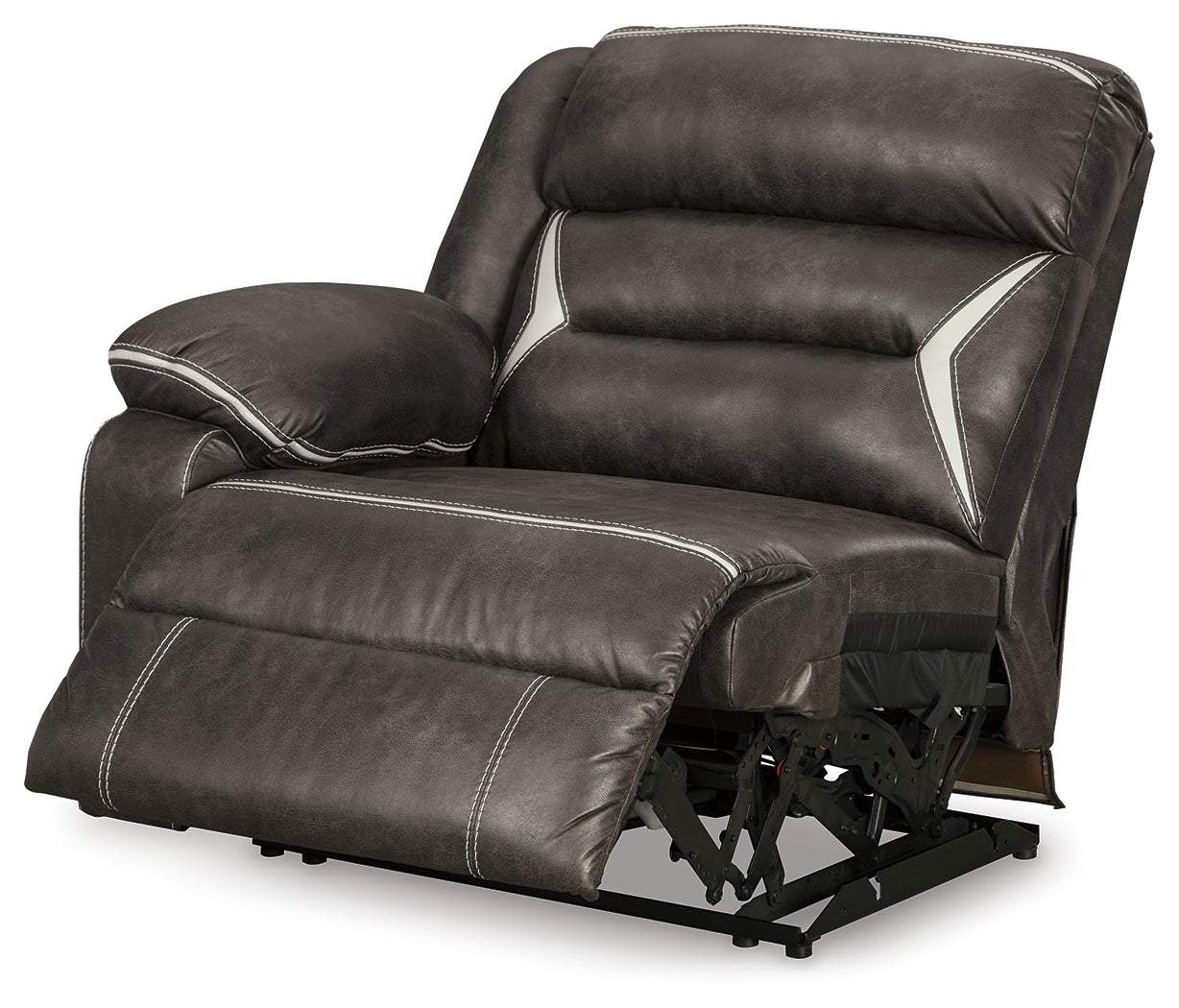 Kincord Midnight Faux Leather 2-Piece Power Reclining Sectional Loveseat