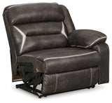 Kincord Midnight Faux Leather 2-Piece Power Reclining Sectional Loveseat
